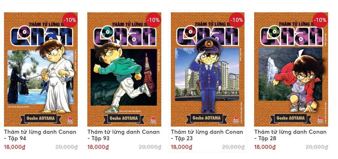 Giá bán của truyện Conan trên thị trường hiện nay 